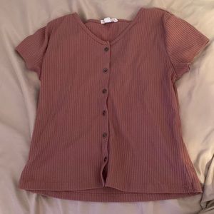 Maroon faux button shirt